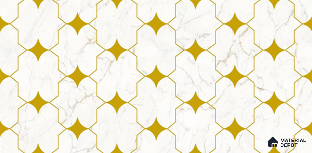 Patterned Look Wall Tile TL 11391 5025 2 ft x 1 ft Glossy Finish Porcelain Tile - 9 mm