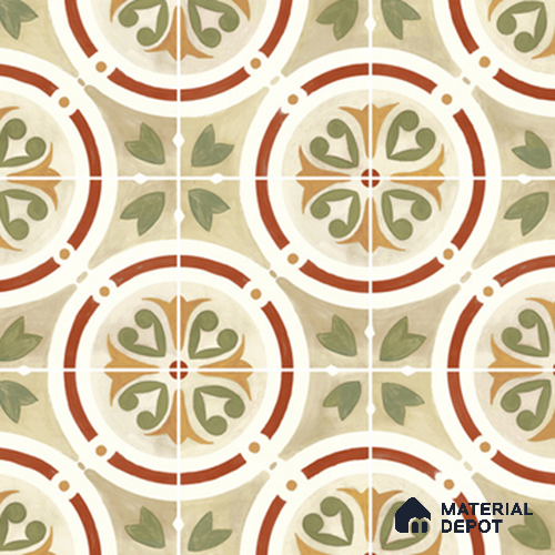 Moroccan Look Floor & Wall Tile TL 11381 6627 2 ft x 2 ft Matte Finish Porcelain Tile - 9 mm