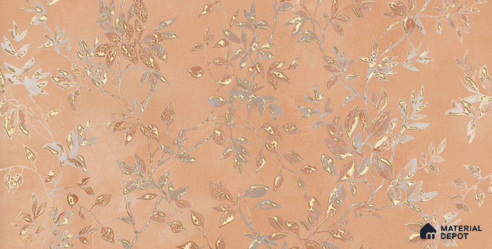 Floral Look Wall Tile TL 11361 B 214 Dark 2 ft x 1 ft Glossy Finish Ceramic Tile - 9 mm | Please Expect a Slight Variation of Pattern