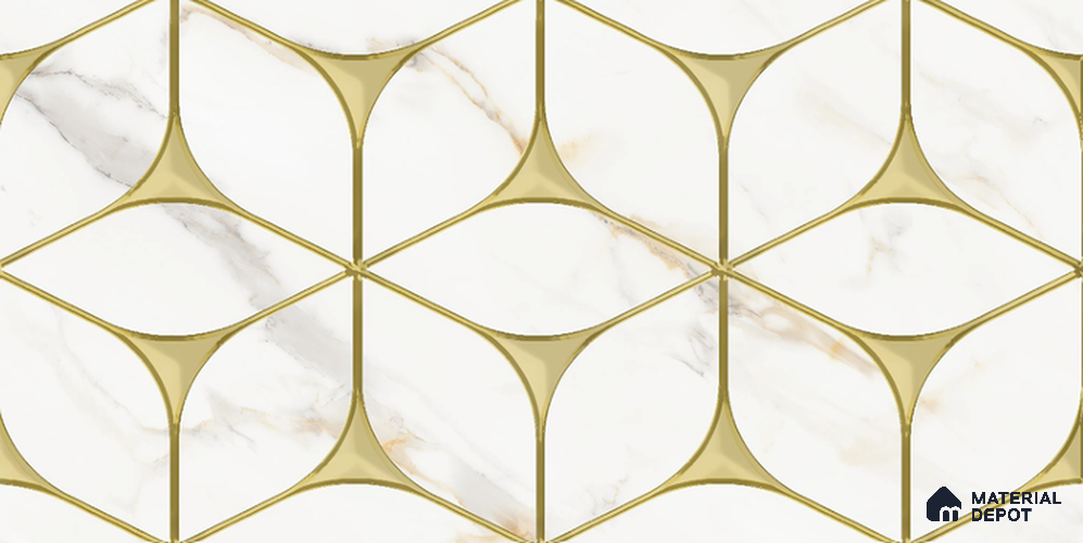 Patterned Look Wall Tile TL 11359 B 210 Dark 2 ft x 1 ft Glossy Finish Ceramic Tile - 9 mm