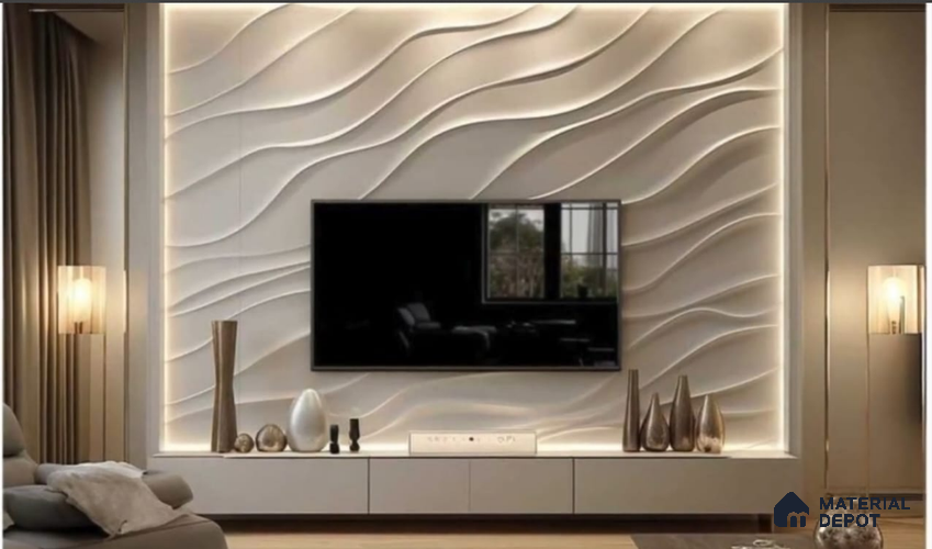 Duco Paintable 3D Design CNC Made HDHMR Panel 8 ft x 4 ft - 17 mm