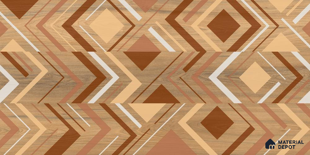 Brown Wood Floor Tile TL 06995 1200x195 mm Vitrified Carving Matte Finish - 9 mm | 3 Random Design | Suitable for Living Room, Bedroom, Bathroom | 2-3 mm Spacer is Mandatory