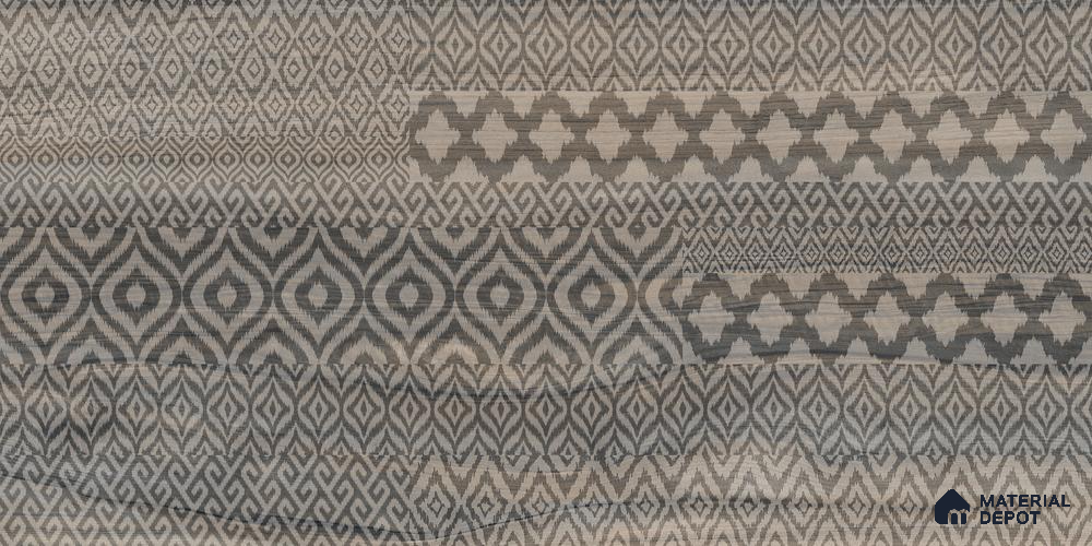 Brown Wood Floor Tile TL 06899 1200x195 mm Vitrified Carving Matte Finish - 9 mm | 6 Random Design | Suitable for Living Room, Bedroom, Bathroom | 2-3 mm Spacer is Mandatory