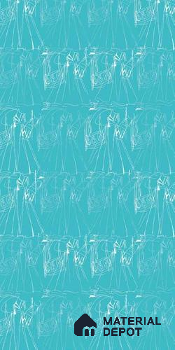 Patterned Look 1547 MI Turquoise Figurine 8 ft x 4 ft Texture Finish Decorative Laminate - 1 mm | Suitable for Bedroom, TV Unit, Wardrobe | Matching Edgeband Code - (Rehau - 112066)