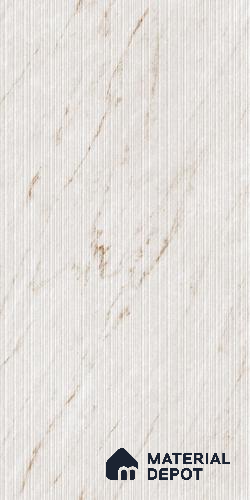 Beige Marble Wall Tile TL 07001 2 ft x 4 ft Vitrified Carving Matte Finish - 9 mm | 8 Random Design | Suitable for Living Room, Bedroom, Bathroom