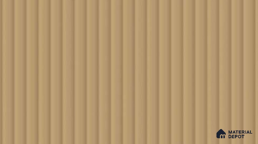 Caramel Gold Fluted Solid Color LM 19474 B Caramel Gold Glossy Finish 8 ft x 4 ft Glossy Finish Decorative Laminate - 1 mm | Suitable for TV Unit,Wardrobe, Kitchen Cabinets