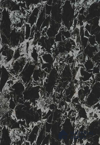 3895 HG Black Marble 8 ft x 4 ft High Gloss Finish Decorative Laminate - 1 mm  | Suitable for TV Unit, Wardrobe, Kitchen Cabinets | Matching Edgeband Code - (Rehau - 753P) | (E3 - 2526 HG)
