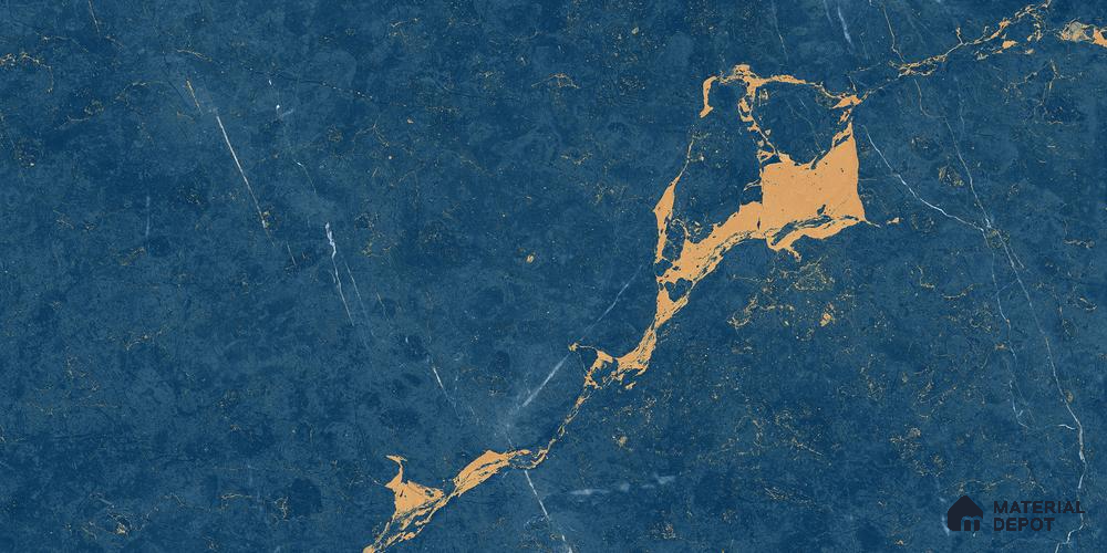 Blue Marble Wall & Floor Tile TL 07051 5.2 ft x 2.6 ft Vitrified Glossy Finish - 9 mm | | Suitable for Living Room, Bedroom, Bathroom