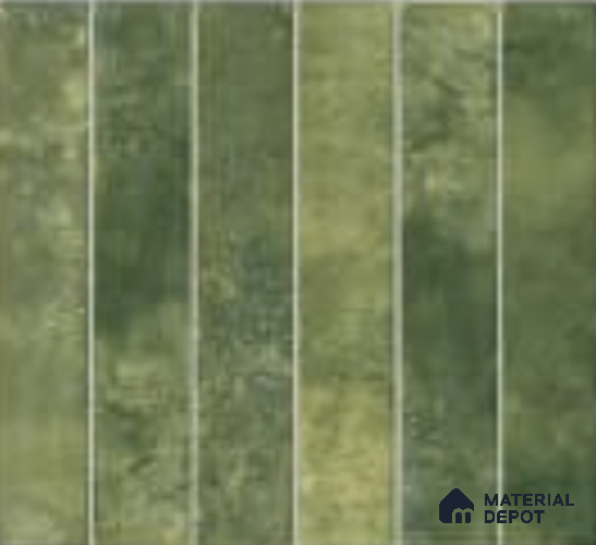 Faux Subway Wall Tile TL 06789 C Bali Rainforest 1 ft x 1 ft Green Ceramic Glossy Finish Tile - 10 mm | Ideal for Bathroom, Kitchen | Please Expect a Slight Variation of Pattern
