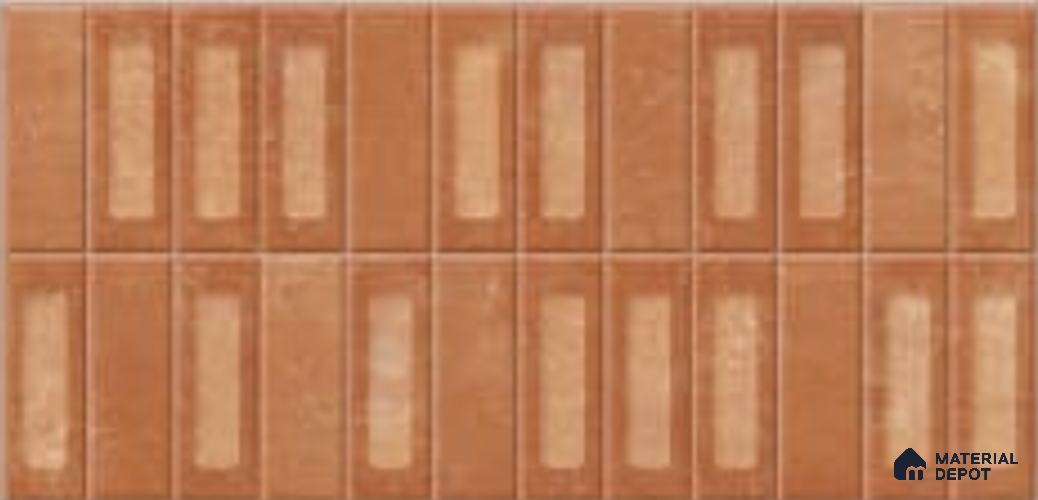 Faux Subway Wall Tile TL 06783 C Sienna Clay 2 ft x 1 ft Orange Ceramic Glossy Finish Tile - 9 mm | Ideal for Bathroom, Kitchen | Please Expect a Slight Variation of Pattern