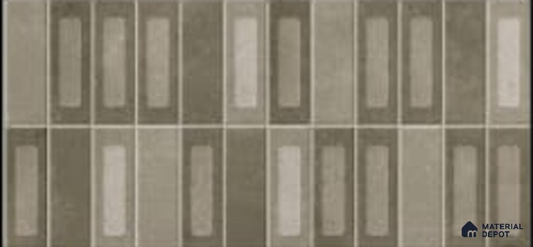 Faux Subway Wall Tile TL 06783 D Olive Clay 2 ft x 1 ft Grey Ceramic Matte Finish Tile - 9 mm | Ideal for Bathroom, Kitchen | Please Expect a Slight Variation of Pattern