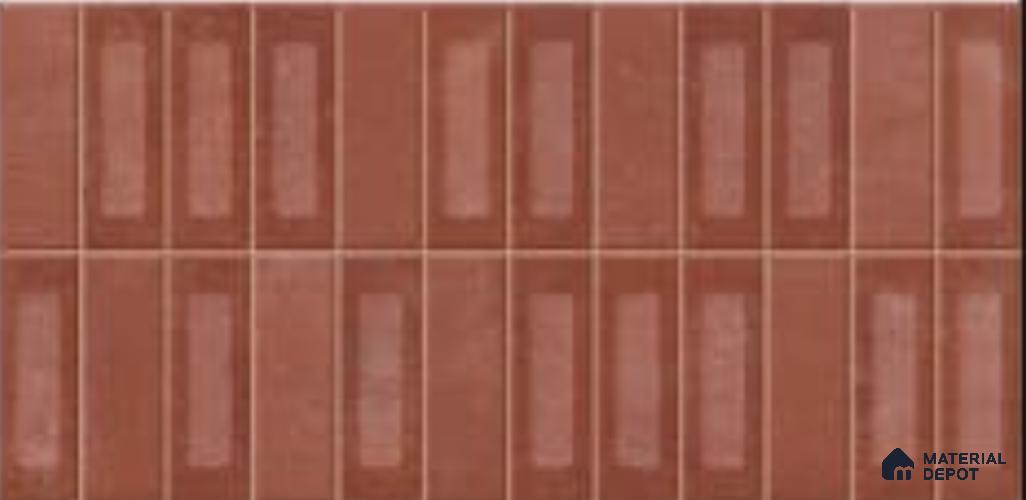 Faux Subway Wall Tile TL 06783 B Ember Clay 2 ft x 1 ft Red Ceramic Matte Finish Tile - 9 mm | Ideal for Bathroom, Kitchen | Please Expect a Slight Variation of Pattern