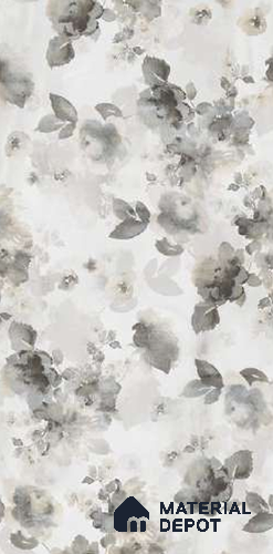 Grey Floral Wall Tile TL 06691 Gravier Sterling Charm 2 ft x 4 ft Vitrified Glossy Finish - 9 mm | Suitable for Living Room, Bedroom, Bathroom