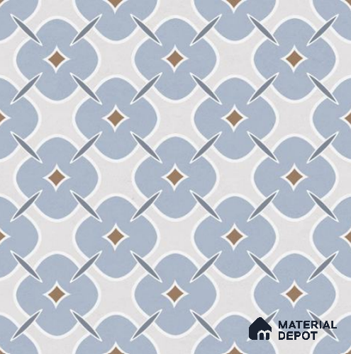 Moroccan Wall & Floor Tile TL 06791 Cobalt Clay 1 ft x 1 ft Blue Ceramic Glossy Finish Tile - 10 mm | Ideal for Living Room, Bathroom, Kitchen | Please Expect a Slight Variation of Pattern