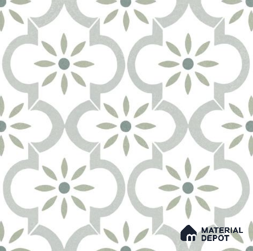 Moroccan Wall & Floor Tile TL 06792 Tashkent Olive 1 ft x 1 ft Green Ceramic Glossy Finish Tile - 10 mm | Ideal for Living Room, Bathroom, Kitchen | Please Expect a Slight Variation of Pattern
