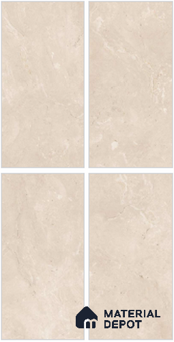Beige Marble Wall & Floor Tile TL 07027 B Gravier Montana Creamstone 5.2 ft x 2.6 ft Vitrified Glossy Finish - 9 mm | Suitable for Living Room, Bedroom, Bathroom