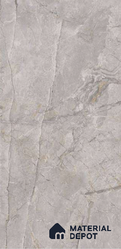 Grey Marble Floor & Wall Tile TL 06708 B Gravier Serene Grey 2 ft x 4 ft Vitrified Glossy Finish - 9 mm | 8 Random Design | Suitable for Living Room, Bedroom, Bathroom