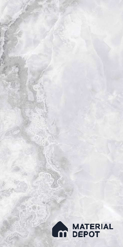Silver Marble Floor & Wall Tile TL 06716 B Gravier Moonlit Onyx 2 ft x 4 ft Vitrified Glossy Finish - 9 mm | 10 Random Design | Suitable for Living Room, Bedroom, Bathroom