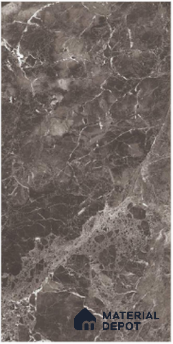 Grey Marble Floor & Wall Tile TL 06803 C Gravier Mystique Obsidian 4 ft x 2 ft Vitrified High Gloss Finish - 9 mm | 4 Random Design | Suitable for Living Room, Bedroom, Bathroom