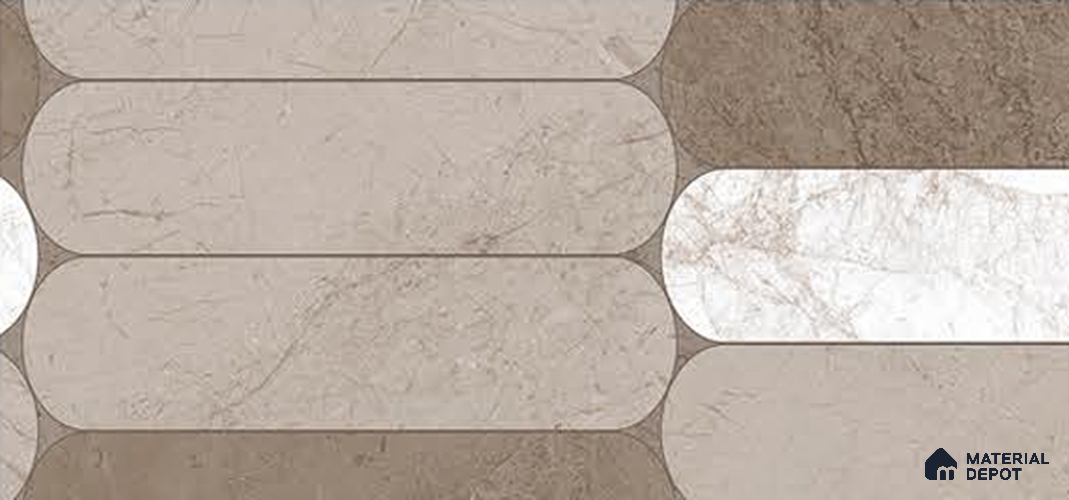 Grey Highlighter Wall Tile TL 06748 B Gravier Hearthstone Mocha Etch 5.2 ft x 2.6 ft Vitrified Carving Matte Finish - 9 mm | | Suitable for Living Room, Bedroom, Bathroom
