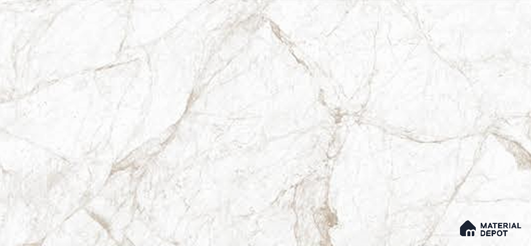 White Marble Floor & Wall Tile TL 06747 Gravier Crowned Bronze 5.2 ft x 2.6 ft Vitrified Carving Satin Finish - 9 mm |  | Suitable for Living Room, Bedroom, Bathroom