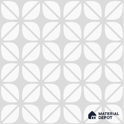 Moroccan Wall & Floor Tile TL 06662 Madrid 1 ft x 1 ft White Ceramic Carving Matte Finish Tile - 9 mm | Ideal for Living Room, Bathroom, Kitchen | Please Expect a Slight Variation of Pattern