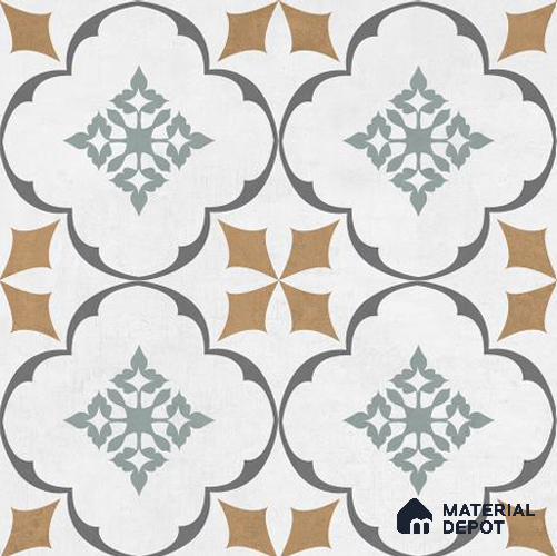 Moroccan Wall & Floor Tile TL 06671 Fabola 1 ft x 1 ft Multi Colour Ceramic Glue Matte Finish Tile - 9 mm | Ideal for Living Room, Bathroom, Kitchen | Please Expect a Slight Variation of Pattern