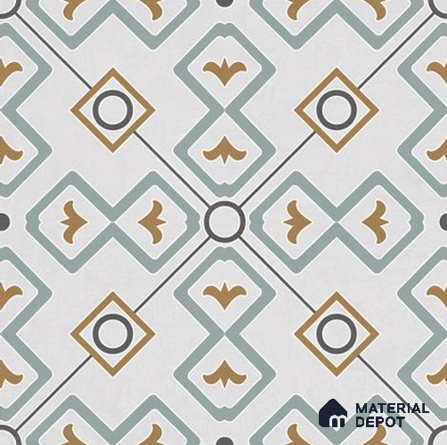 Moroccan Wall & Floor Tile TL 06673 Fabola 1 ft x 1 ft Multi Colour Ceramic Glue Matte Finish Tile - 9 mm | Ideal for Living Room, Bathroom, Kitchen | Please Expect a Slight Variation of Pattern
