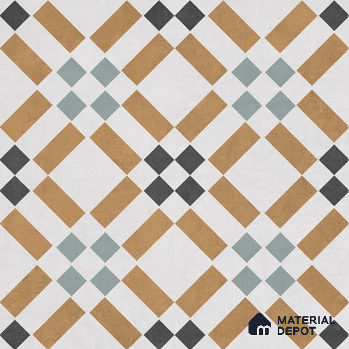 Moroccan Wall & Floor Tile TL 06674 Carino 1 ft x 1 ft Multi Colour Ceramic Glue Matte Finish Tile - 9 mm | Ideal for Living Room, Bathroom, Kitchen | Please Expect a Slight Variation of Pattern