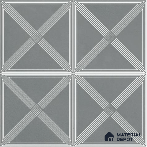 Moroccan Wall & Floor Tile TL 06681 C Zenit 1 ft x 1 ft Grey Ceramic Glue Matte Finish Tile - 9 mm | Ideal for Living Room, Bathroom, Kitchen | Please Expect a Slight Variation of Pattern