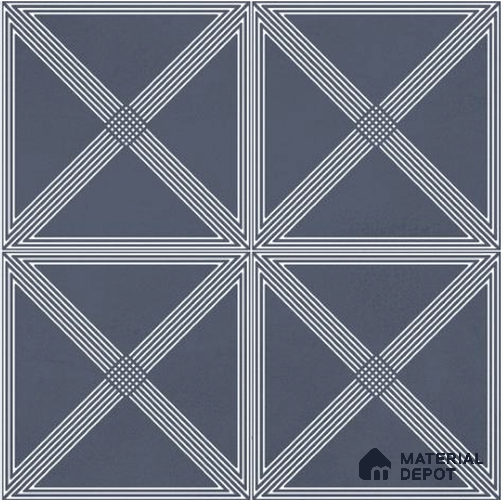 Moroccan Wall & Floor Tile TL 06681 B Zenit 1 ft x 1 ft Blue Ceramic Glue Matte Finish Tile - 9 mm | Ideal for Living Room, Bathroom, Kitchen | Please Expect a Slight Variation of Pattern