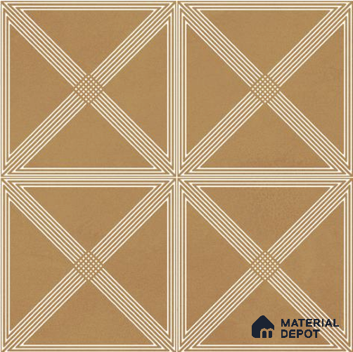 Moroccan Wall & Floor Tile TL 06681 Zenit 1 ft x 1 ft Brown Ceramic Glue Matte Finish Tile - 9 mm | Ideal for Living Room, Bathroom, Kitchen | Please Expect a Slight Variation of Pattern