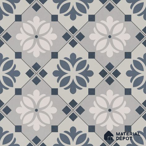 Moroccan Wall & Floor Tile TL 06665 C Aceo 1 ft x 1 ft Light Blue Ceramic Glue Matte Finish Tile - 9 mm | Ideal for Living Room, Bathroom, Kitchen | Please Expect a Slight Variation of Pattern