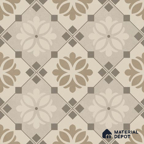 Moroccan Wall & Floor Tile TL 06665 B Aceo 1 ft x 1 ft Brown Ceramic Glue Matte Finish Tile - 9 mm | Ideal for Living Room, Bathroom, Kitchen | Please Expect a Slight Variation of Pattern
