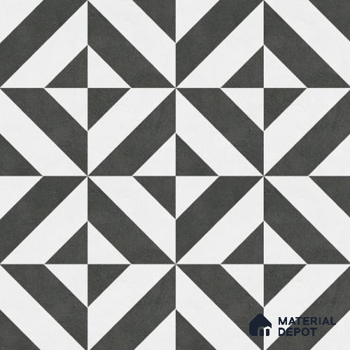 Moroccan Wall & Floor Tile TL 06687 Riflesso 1 ft x 1 ft Black Ceramic Luster Matte Finish Tile - 9 mm | Ideal for Living Room, Bathroom, Kitchen | Please Expect a Slight Variation of Pattern