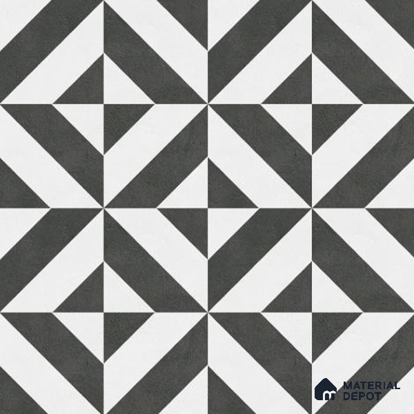 Moroccan Wall & Floor Tile TL 06687 Riflesso 1 ft x 1 ft Black Ceramic Luster Matte Finish Tile - 9 mm | Ideal for Living Room, Bathroom, Kitchen | Please Expect a Slight Variation of Pattern