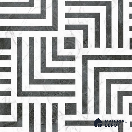 Moroccan Wall & Floor Tile TL 06685 Cubo 1 ft x 1 ft Black Ceramic Luster Matte Finish Tile - 9 mm | Ideal for Living Room, Bathroom, Kitchen | Please Expect a Slight Variation of Pattern