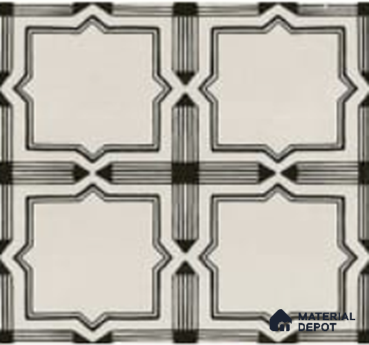 Moroccan Wall & Floor Tile TL 06793 Amalfi Charm 1 ft x 1 ft White Ceramic Glossy Finish Tile - 10 mm | Ideal for Living Room, Bathroom, Kitchen | Please Expect a Slight Variation of Pattern