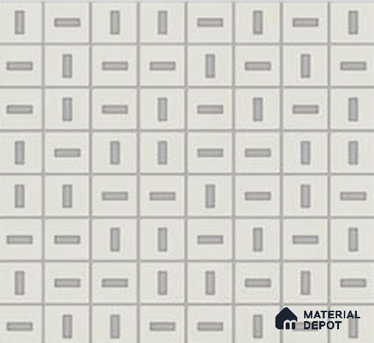 Moroccan Wall Tile TL 06788 Coconut Drift 1 ft x 1 ft White Ceramic Matte Finish Tile - 10 mm | Ideal for Living Room, Bathroom, Kitchen | Please Expect a Slight Variation of Pattern