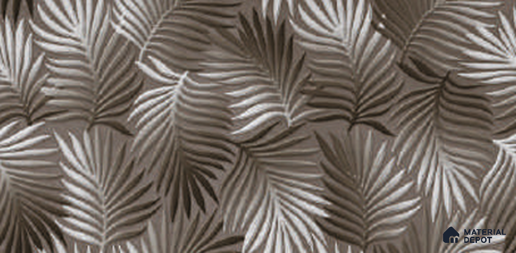 Brown Highlighter Wall Tile TL 06760 C Lustra Verdant Radiance 2 ft x 1 ft Ceramic Carving Glossy Finish - 9 mm |  | Suitable for Living Room, Bedroom, Bathroom