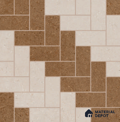 Multi Colour Stone Floor Tile TL 06827 Lustra Riverbed Beige 2 ft x 2 ft Vitrified Carving Matte Finish - 12 mm | Suitable for Living Room, Bedroom, Bathroom