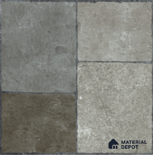 Grey Stone Floor Tile TL 06831 Lustra Urban Ivory 2 ft x 2 ft Vitrified Carving Matte Finish - 12 mm | Suitable for Living Room, Bedroom, Bathroom