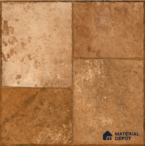 Brown Stone Floor Tile TL 06830 Lustra Shadow Ember 2 ft x 2 ft Vitrified Carving Matte Finish - 12 mm | 4 Random Design | Suitable for Living Room, Bedroom, Bathroom