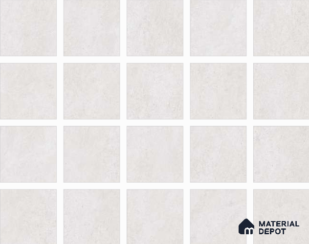 White Stone Floor & Wall Tile TL 06834 Lustra Canyon Drift 2 ft x 2 ft Vitrified Carving Matte Finish - 9 mm | Suitable for Living Room, Bedroom, Bathroom