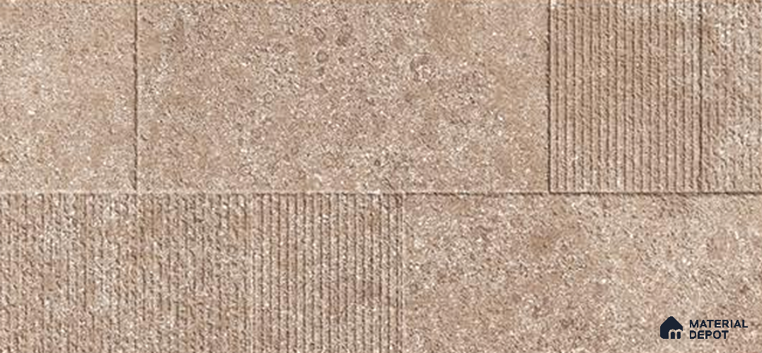 Brown Highlighter Wall Tile TL 06753 B Gravier Summit Glow Etch 800x1600 mm Vitrified Carving Matte Finish - 9 mm | 4 Random Design | Suitable for Living Room, Bedroom, Bathroom