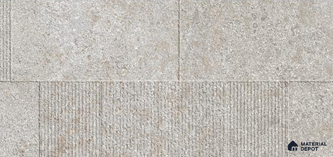 Grey Highlighter Wall Tile TL 06753 F Gravier Echo Mist Etch 800x1600 mm Vitrified Carving Matte Finish - 9 mm | 4 Random Design | Suitable for Living Room, Bedroom, Bathroom