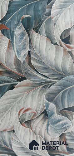 Tropical Wall Tile TL 06799 Misty Garden 2 ft x 1 ft Green Ceramic Matte Finish Tile - 9 mm | Ideal for Living Room, Bathroom, Kitchen | Please Expect a Slight Variation of Pattern