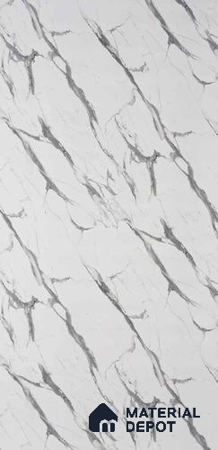 3846 SI White Marble 8 ft x 4 ft Texture Finish Decorative Laminate - 1 mm | Suitable for TV Unit, Wardrobe, Kitchen Cabinets | Matching Edgeband Code - (Rehau - 600P) | (E3 - 2522 MT)