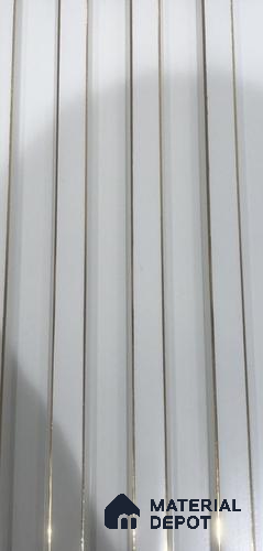 White Solid Colors PN 07718 9.1 ft x 6.5 inch Charcoal Louvers/Panels - 16 mm | Suitable for Feature Wall, TV Unit & Living Room | Width is Subjected to 5% Variation