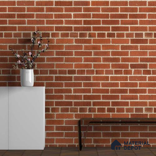 A close-up of a3D Exposed Red Brick Look Wallpapers 19.6 Inches(W) x 420 Inches(H) Atarangi Series 3D Patterned - 57 Sq. Ft. with a finish available at Material Depot in Bangalore